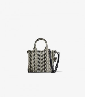  Marc Jacobs Monogram Δερμάτινες Micro γυναικείες τσάντες χιαστί Μαύρο / Λευκό