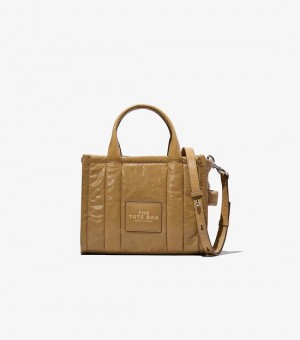  Marc Jacobs Shiny Crinkle Mini γυναικείες τσάντες Tote καφέ