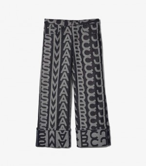  Blugi de damă supradimensionați cu monogramă Marc Jacobs negru/gri