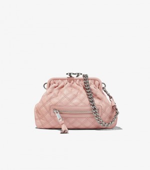  Genți de umăr pentru femei Marc Jacobs Re-Edition din piele matlasată Little Stam, roz
