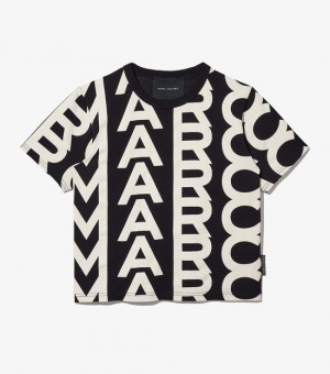  Marc Jacobs Monogram Baby Tricouri Femei Negru/Alb