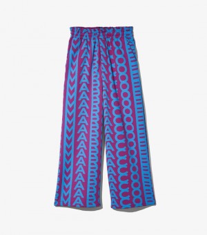  Marc Jacobs Monogram Oversized Pantaloni de trening pentru femei Violet / Albastru